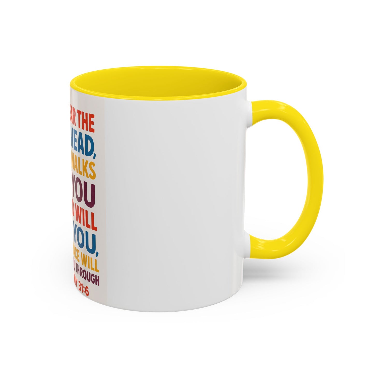 Inspirational Coffee Mug, Faith-Based Gift, Daily Motivation Cup, Christian Encouragement Drinkware, Deuteronomy 31:6