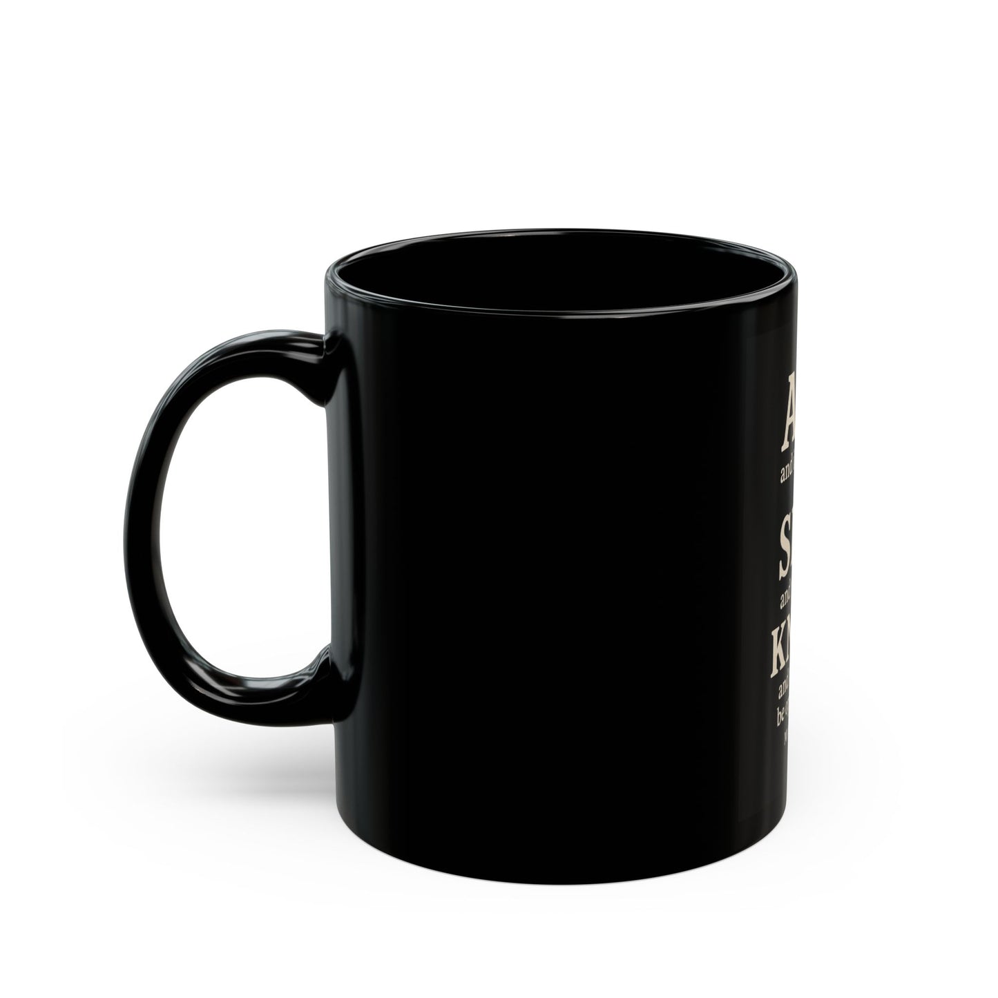 Inspirational Black Mug - Ask, Seek, Knock, Motivational Coffee Cup, Perfect Gift for Grad, Teacher, Faith Lovers, Home Office Decor