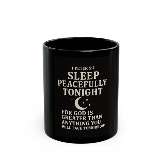 Mug Sleep Peacefully Tonight Inspirational Black