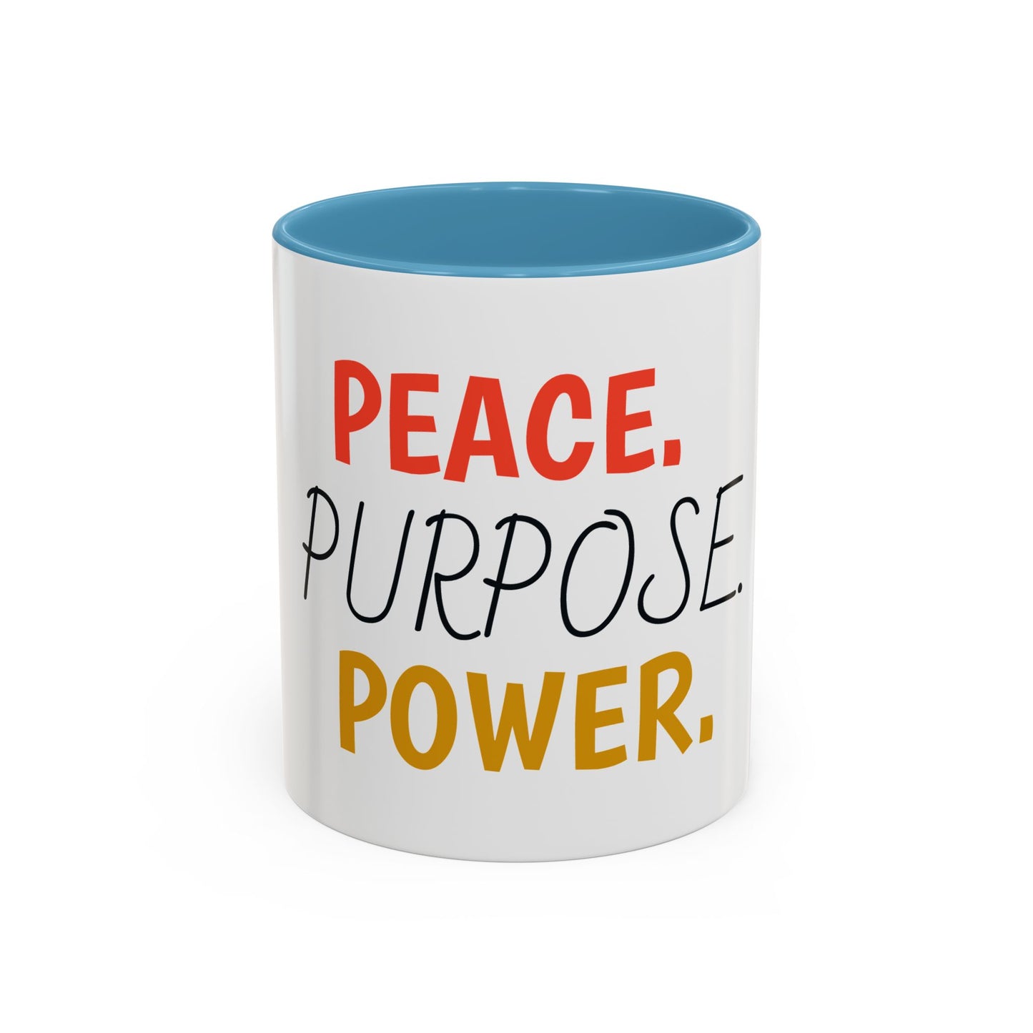 Inspirational Accent Coffee Mug - Peace, Purpose, Power - Perfect Gift for Motivational Moments