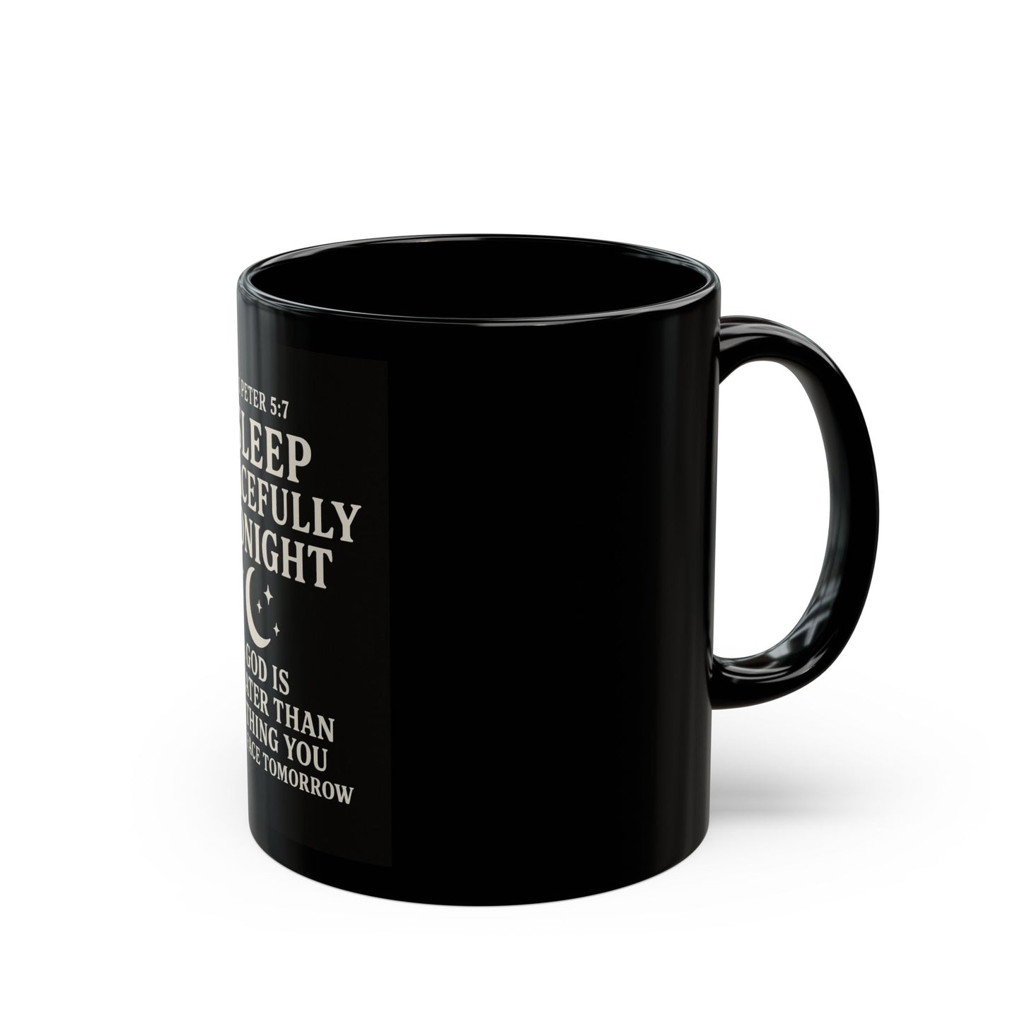 Mug Sleep Peacefully Tonight Inspirational Black