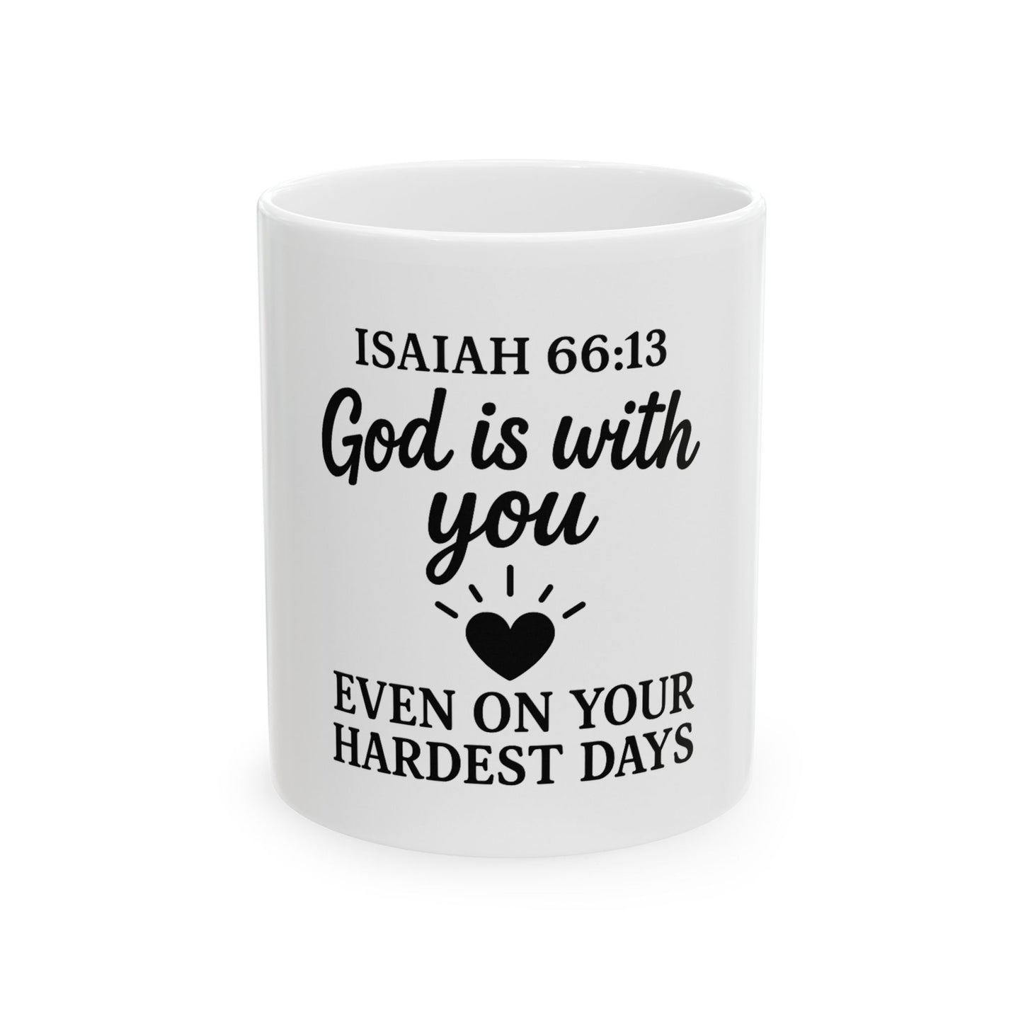 Inspirational Ceramic Mug - "God is with you, even on your hardest days" - Perfect Gift for Loved Ones, Motivational Coffee Cup, [...]