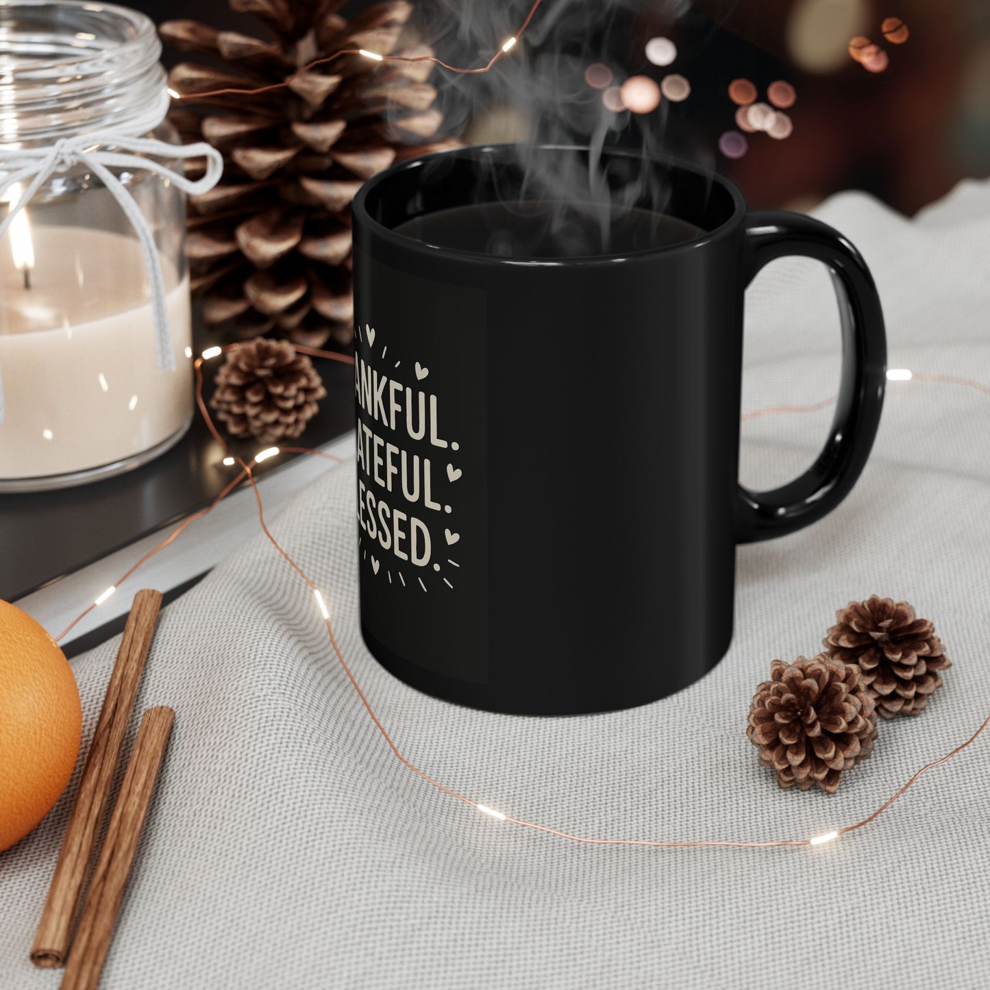 Mug - Thankful Grateful Blessed - Black 11oz/15oz