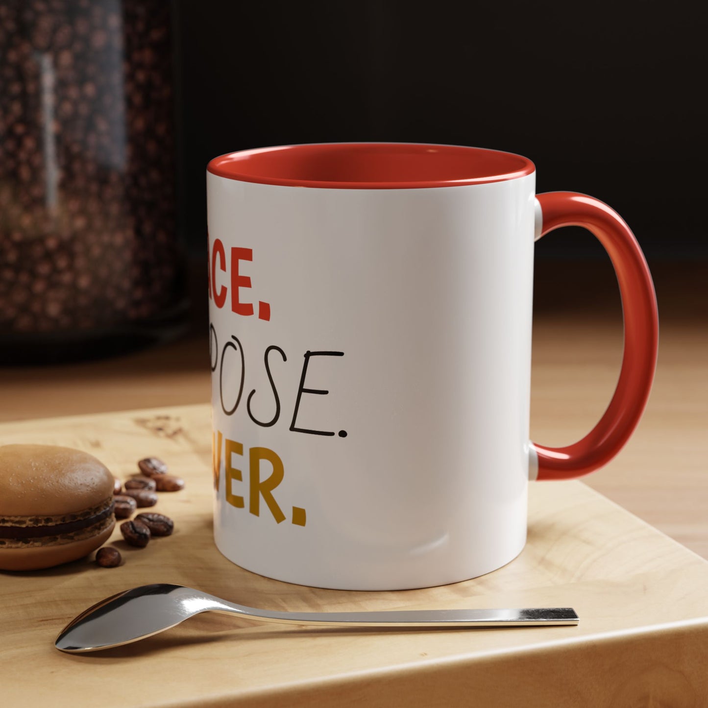 Inspirational Accent Coffee Mug - Peace, Purpose, Power - Perfect Gift for Motivational Moments