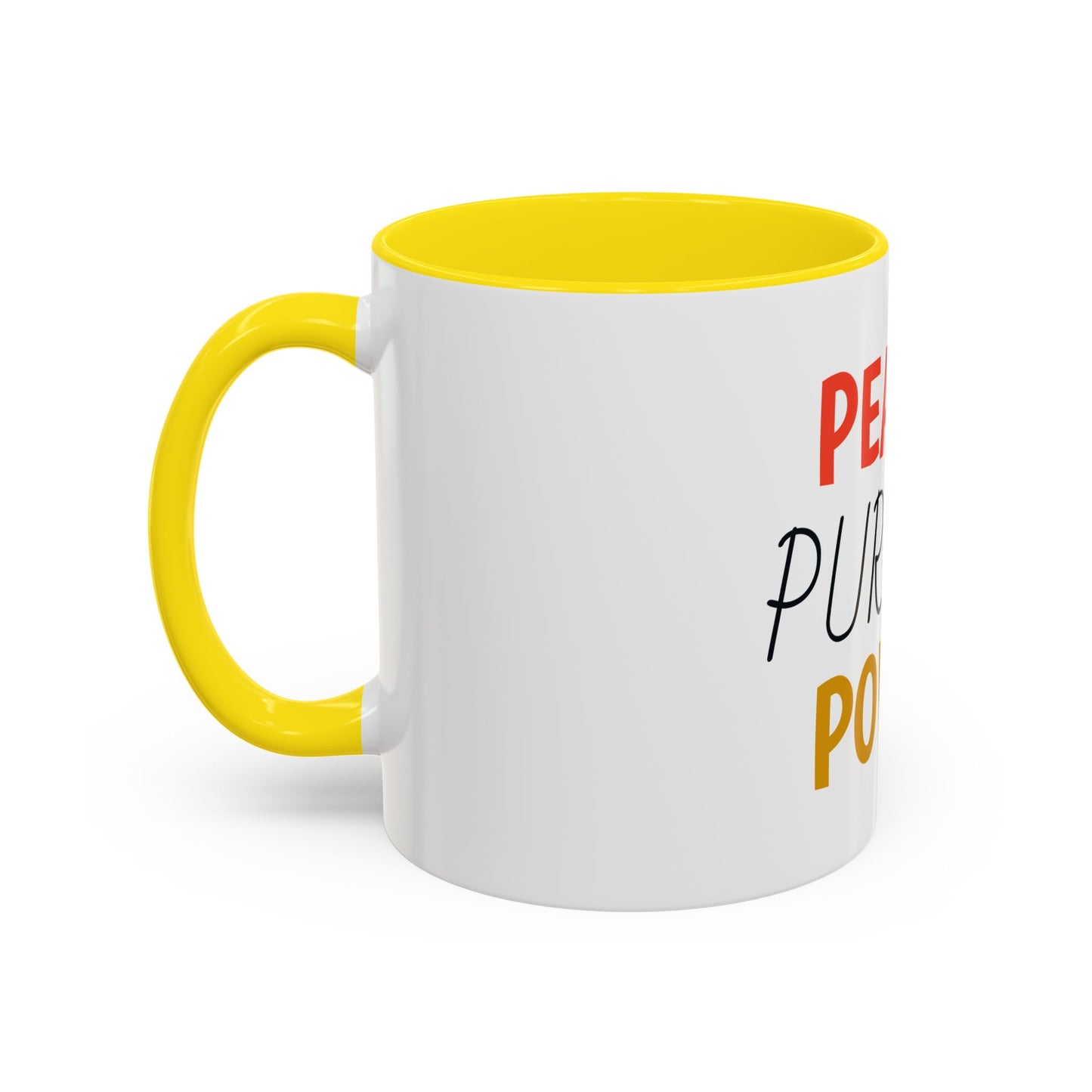 Inspirational Accent Coffee Mug - Peace, Purpose, Power - Perfect Gift for Motivational Moments